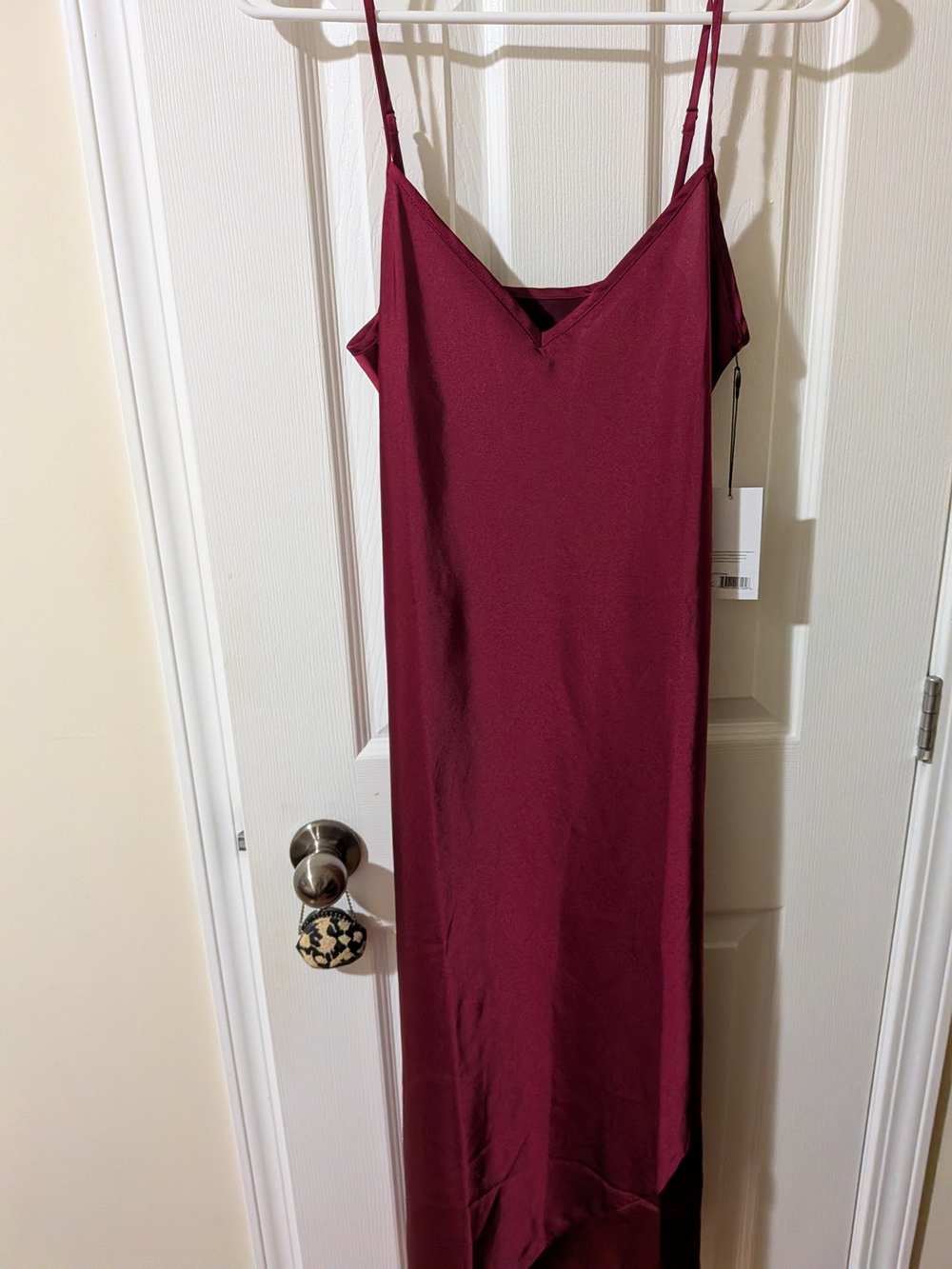 knix Burgundy V-Neck Slip Maxi Dress